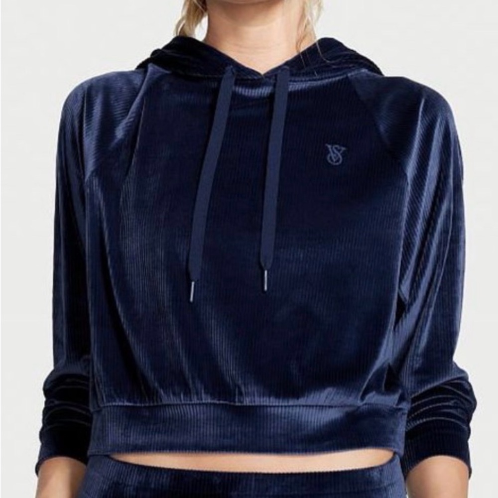 Victoria's Secret Navy Cropped Hoodie